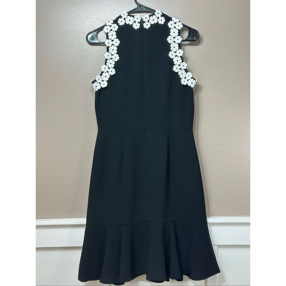 NWOT Shoshanna Ric Rac Black & White Floral Trim Min Dress Women's 6US - Picture 10 of 11